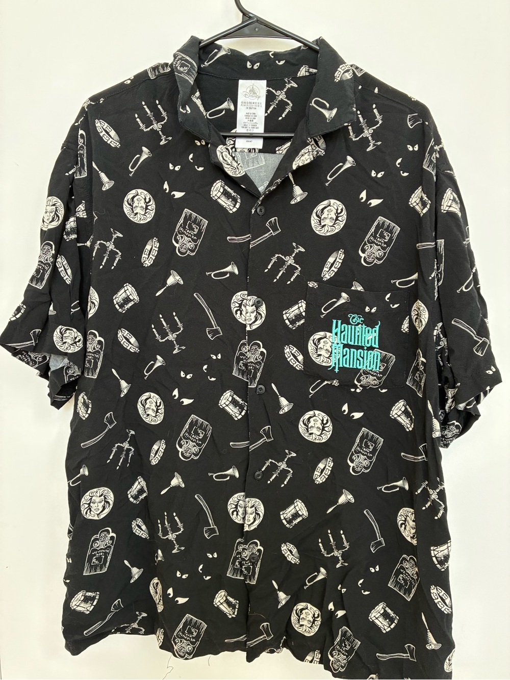 Disney haunted mansion button shirt
